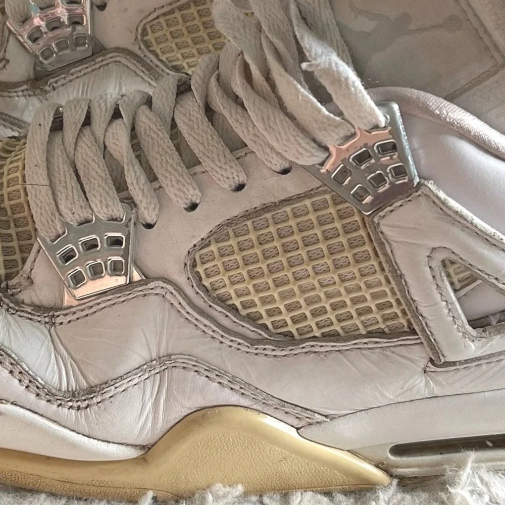 Jordan 4 Retro Pure Money White Metallic Silver 308497-100 Mens Basketball Shoes